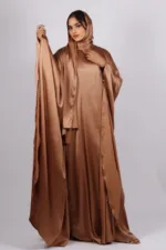 Hoorein Luxury Wedding 3-piece Butterfly Kaftan Abaya Set - Gold Dust - Image 6
