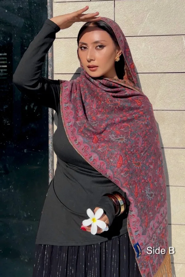 Guldasta Double Sided Pashmina Shawl - Image 2