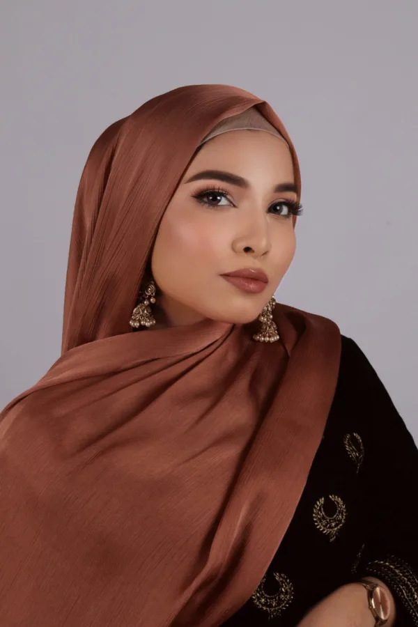 Bronze Muna Satin Hijab - Image 1