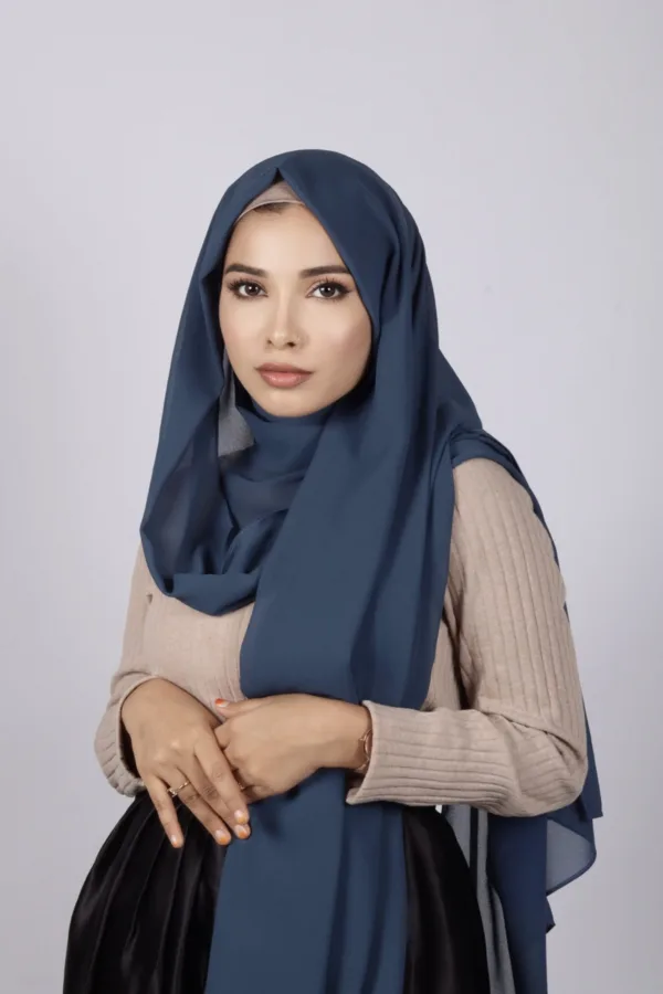 Dutch Blue Premium Chiffon Hijab - Image 2