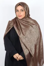 Bronze Premium Zari Hijab - Image 2