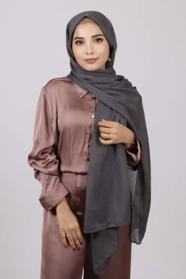 Slate Classic Cotton Hijab - Image 1
