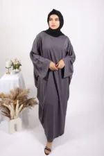 Farasha Kaftan Abaya - Grey - Image 3