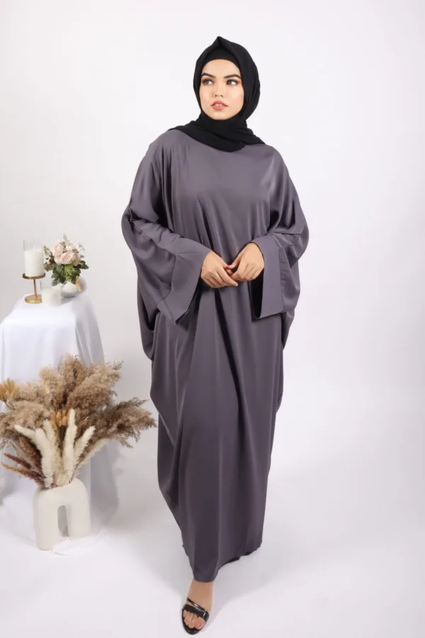Farasha Kaftan Abaya - Grey - Image 3