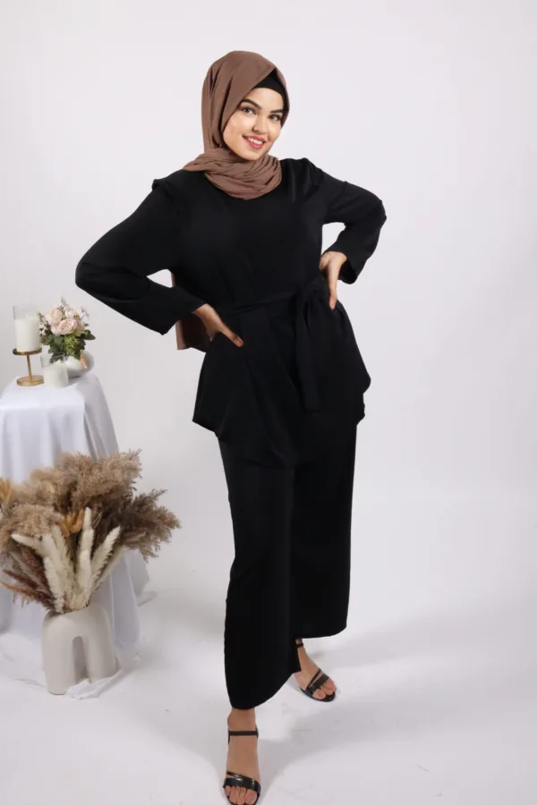 Valerie Premium 2-piece Co-Ords Set Modest Wear - Black - Image 4