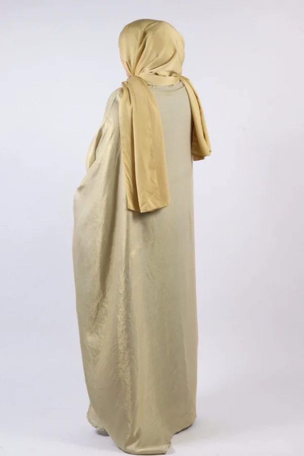 Moroccan Kaftan Organza Abaya - Cosmic Gold - Image 5