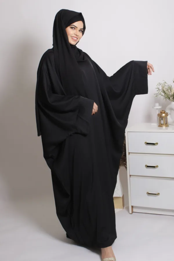 Farasha Kaftan Abaya - Black - Image 2