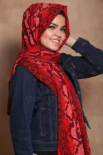 Red Queen Chiffon Printed Hijab - Image 3