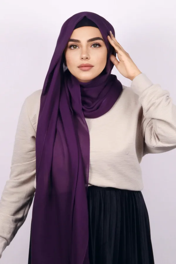 Plum Purple Modal Hijab - Image 2