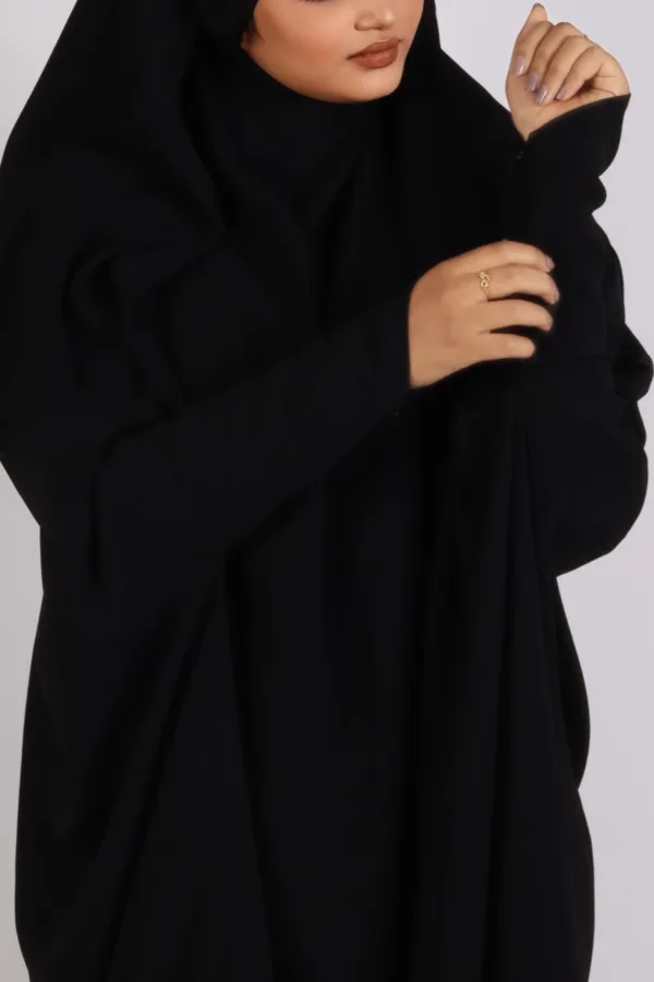 2373D113-D2B1-43AB-BA21-418C8CDF99C5.jpeg Izzah Firdaus Full Length 1-Piece Jilbab with Zipper Sleeve and Half-Niqab - Black - Image 1
