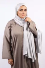 Mint Grey Classic Jersey Hijab - Image 2