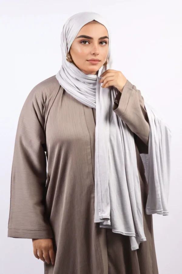 Mint Grey Classic Jersey Hijab - Image 2