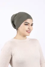 Olive Ribbed Tube Cap - Image 2