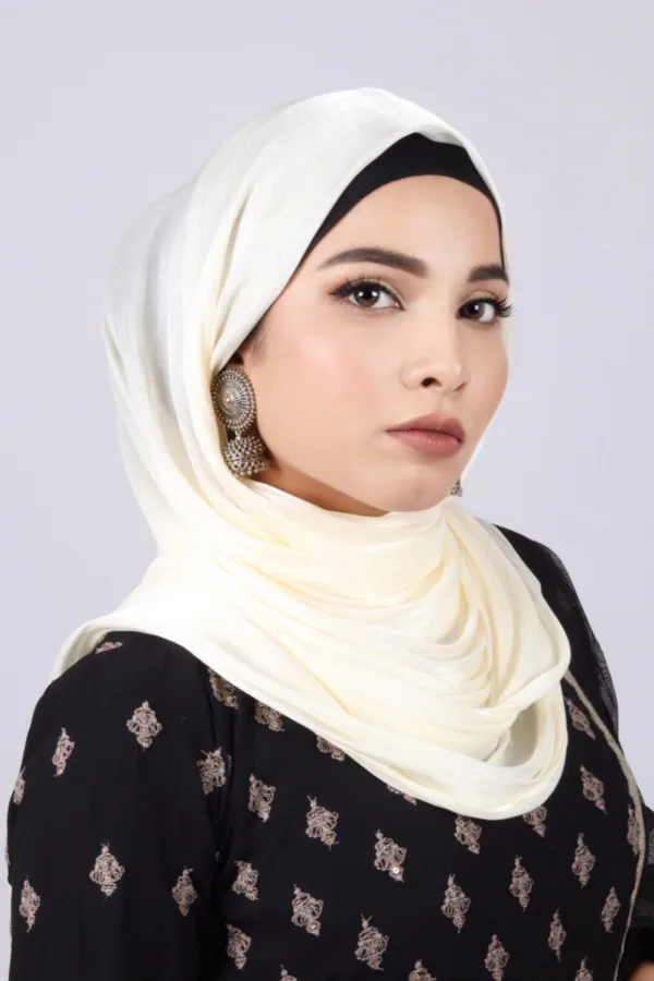 Light Gold Oranza Shimmer Hijab - Image 2