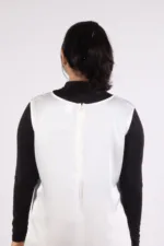 Satin Inner Layering Luxury Sleeveless Dress / Slip – White - Image 3