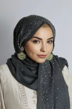 Slate Cotton Stone Drop Hijab - Image 2