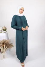 Leah Modest Wear Abaya / Dress - Teal - Image 4