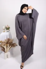 Farasha Kaftan Abaya - Grey - Image 2