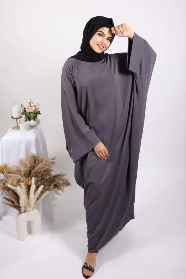 Farasha Kaftan Abaya - Grey - Image 2