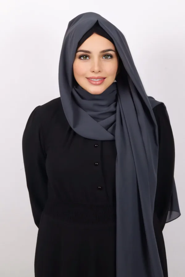 Phantom Grey Supreme Georgette Hijab - Image 1