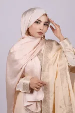Blush Rhinestone Silk Hijab - Image 2