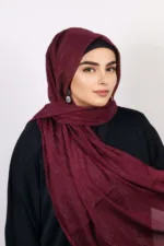 Maroon Muse Shimmer Chiffon Hijab - Image 3