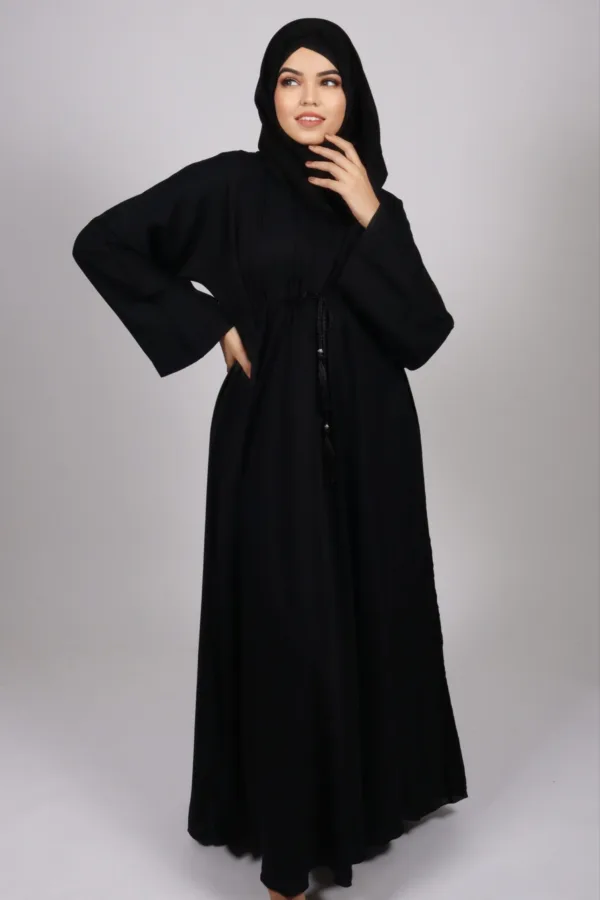 Amaira Flared Emirati Abaya - Black - Image 4