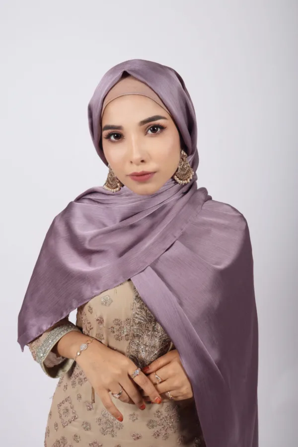 Thunder Purple Muna Satin Hijab - Image 2