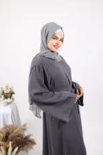 Eve Classic Abaya Dress - Grey - Image 3