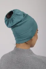 Turquoise Elasticback Hijab Cap - Image 2