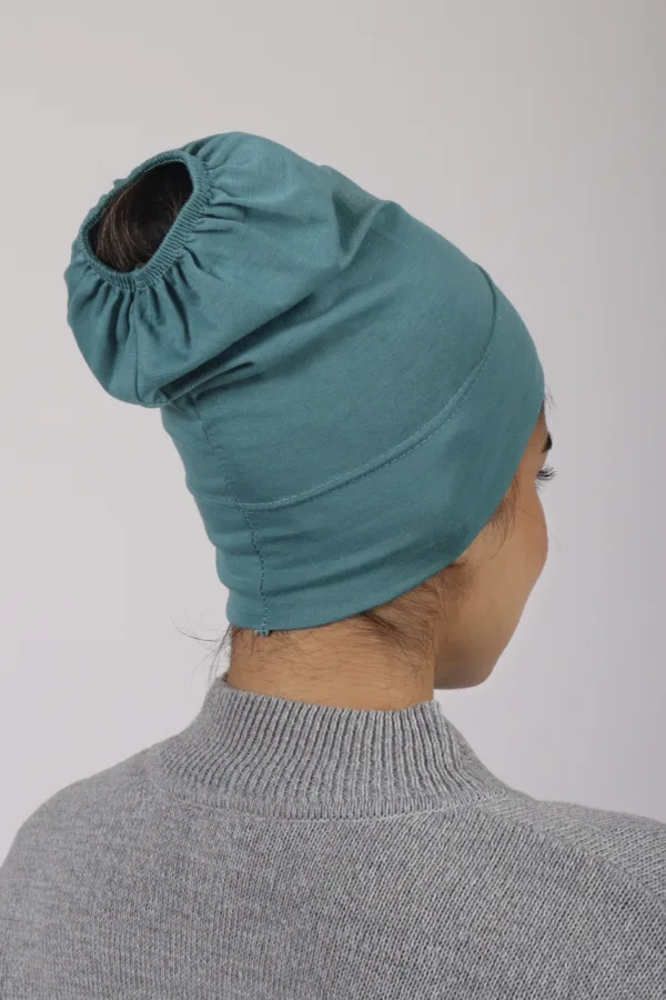 Turquoise Elasticback Hijab Cap - Image 2