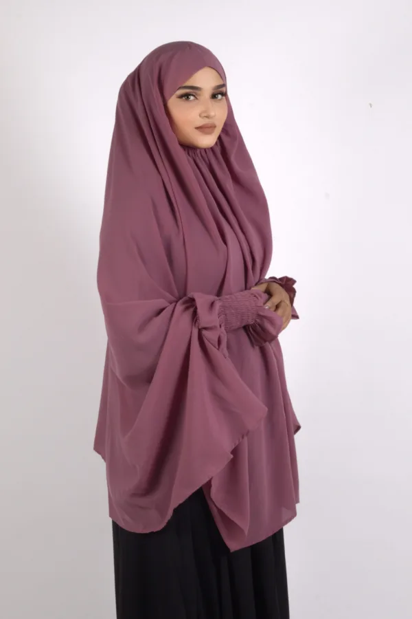 Duaa Easy Wear Prayer Namaz Makhna - Dusty Mauve - Image 1