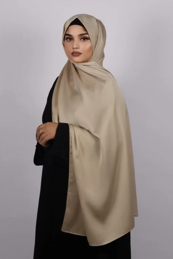 2D85069C-FC95-48E1-BC25-F021E553FA91.jpeg Vintage Beige Medina Silk Hijab - Image 1