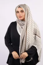 Taupe Modal Keffiyeh Hijab - Image 4