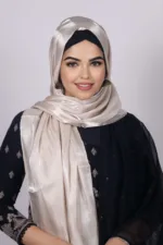 Cream Shell Premium Organza Hijab - Image 2