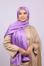 Lavender Matte satin Hijab - Image 2