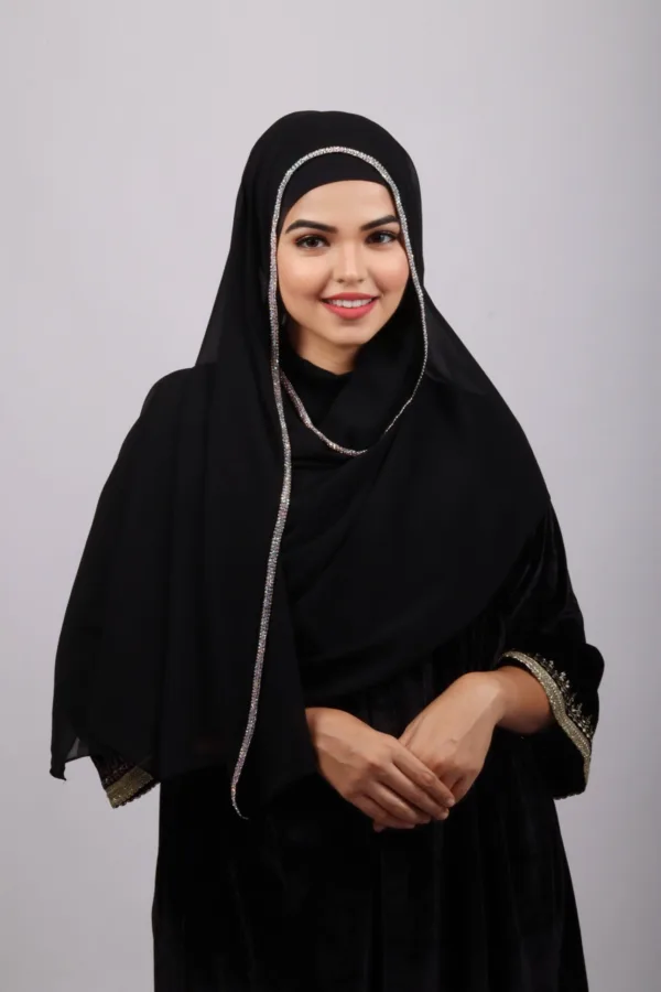 Black Crystal Hijab - Image 3