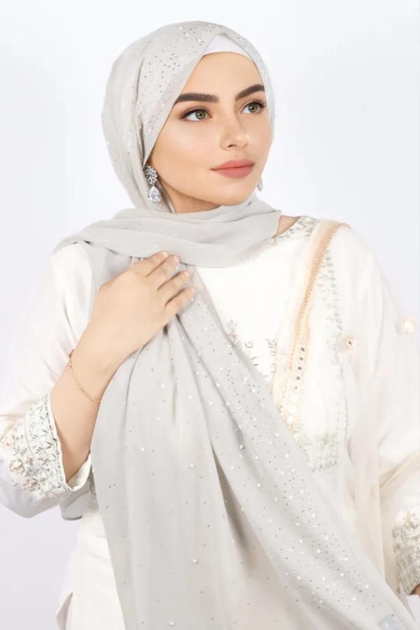 Ash Moon Drop Chiffon Hijab - Image 3