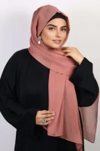 Salmon Cherry Shimmer Chiffon Hijab