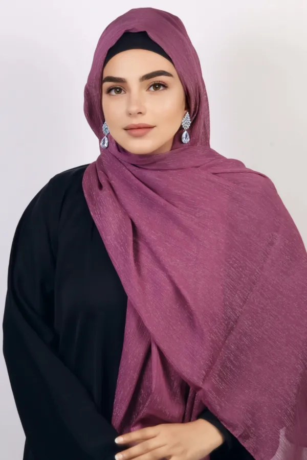 Berry Blast Shimmer Chiffon Hijab - Image 2
