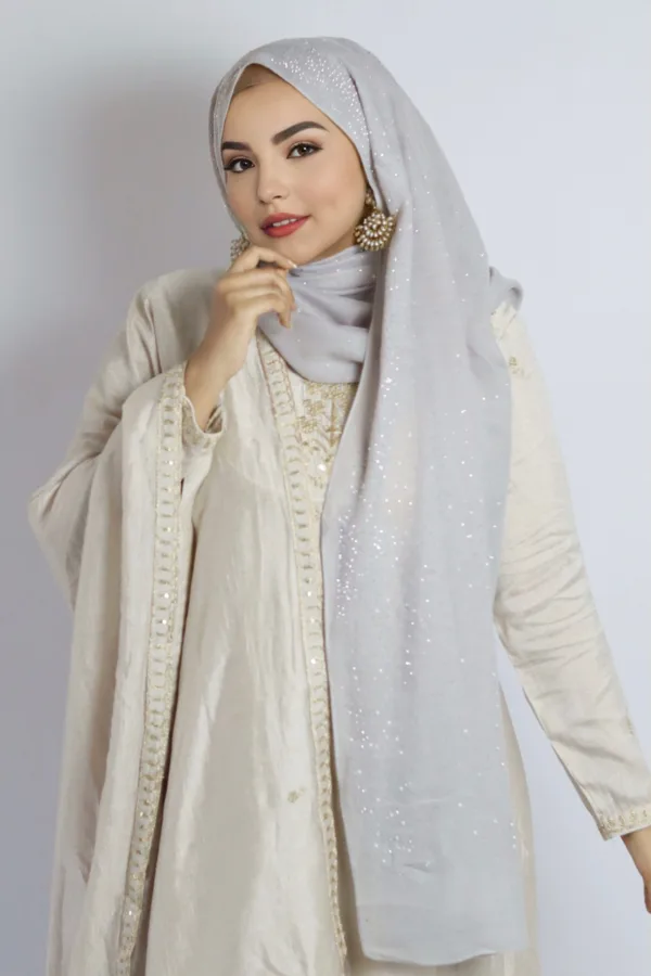 Ash Cotton Stone Drop Hijab - Image 2