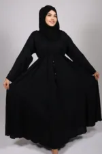Amaira Flared Emirati Abaya - Black