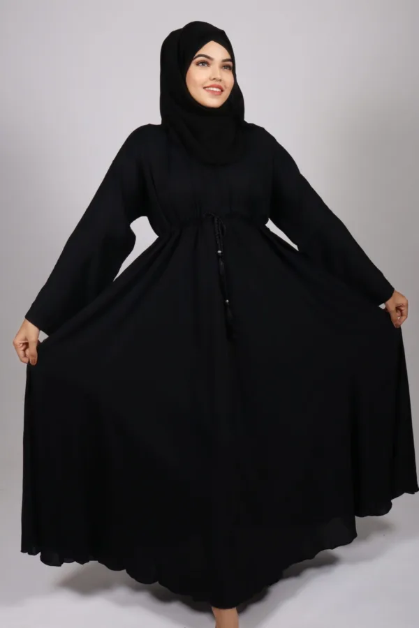 338D4190-645C-4704-815C-88E78F8E4343.jpeg Amaira Flared Emirati Abaya - Black - Image 1