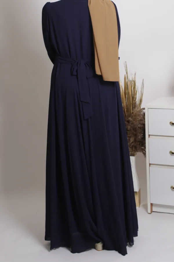 Tanaaz Flared Layered Gown / Abaya - Deep Blue - Image 6