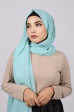 Aqua Green Premium Chiffon Hijab - Image 2