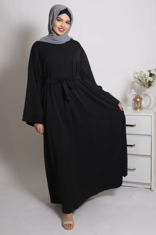 Eve Classic Abaya Dress - Black - Image 4