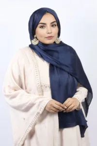 Navy Muna Satin Hijab