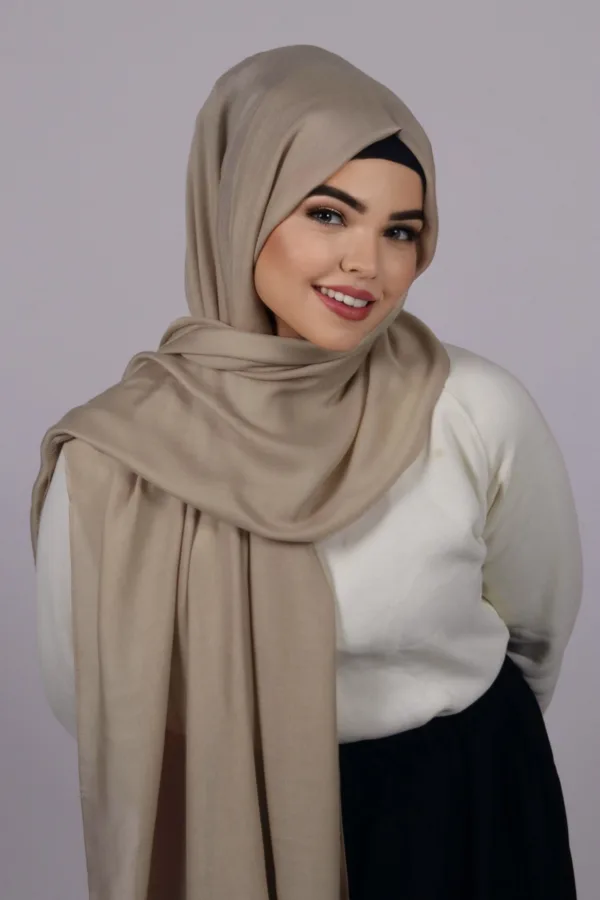 Vintage Beige Modal Hijab - Image 1
