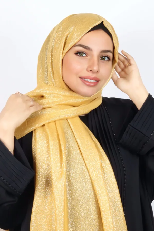 Perfect Gold Premium Zari Hijab - Image 1