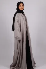 Ariana Full Umbrella Pleat Front Open with Black Diamond Trim - Sandstone - Image 7